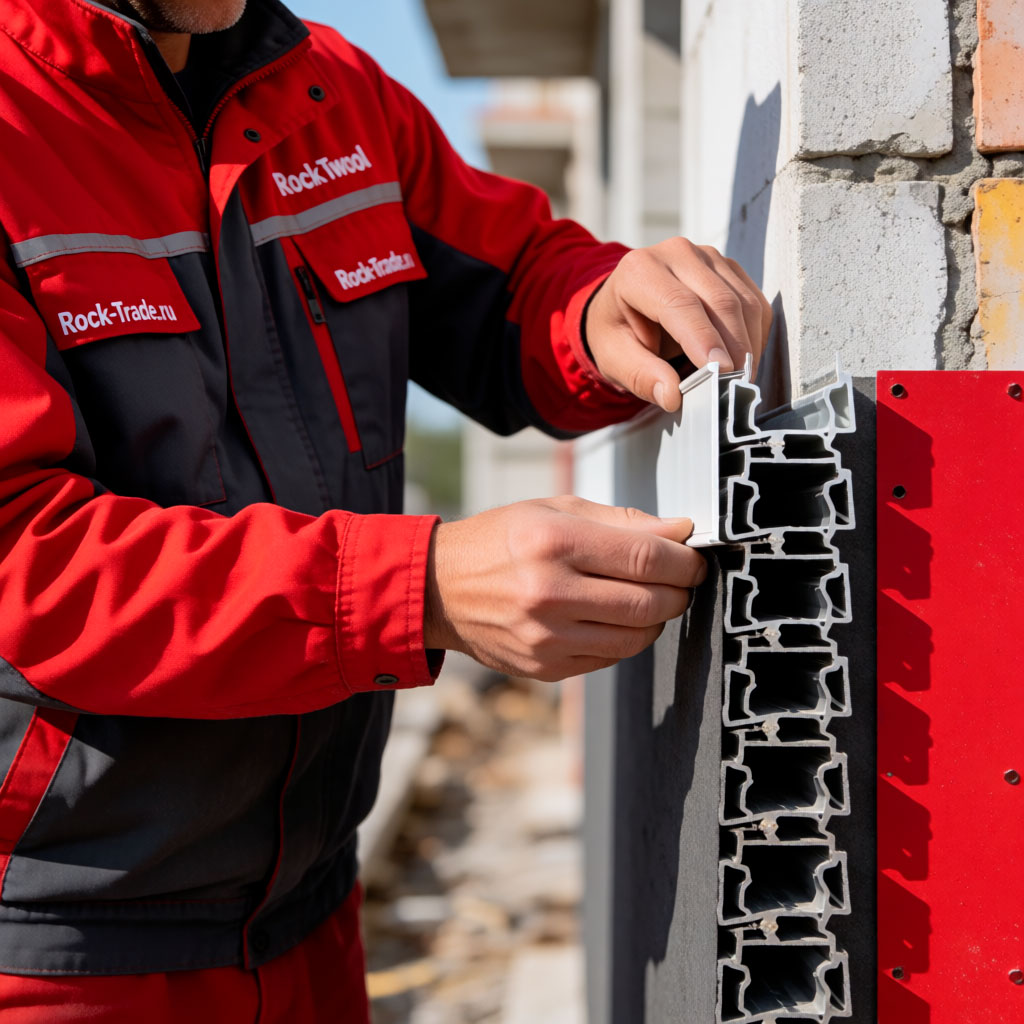 Профиль-капельник ROCKWOOL (с закрытым капельником) ПВХ с сеткой